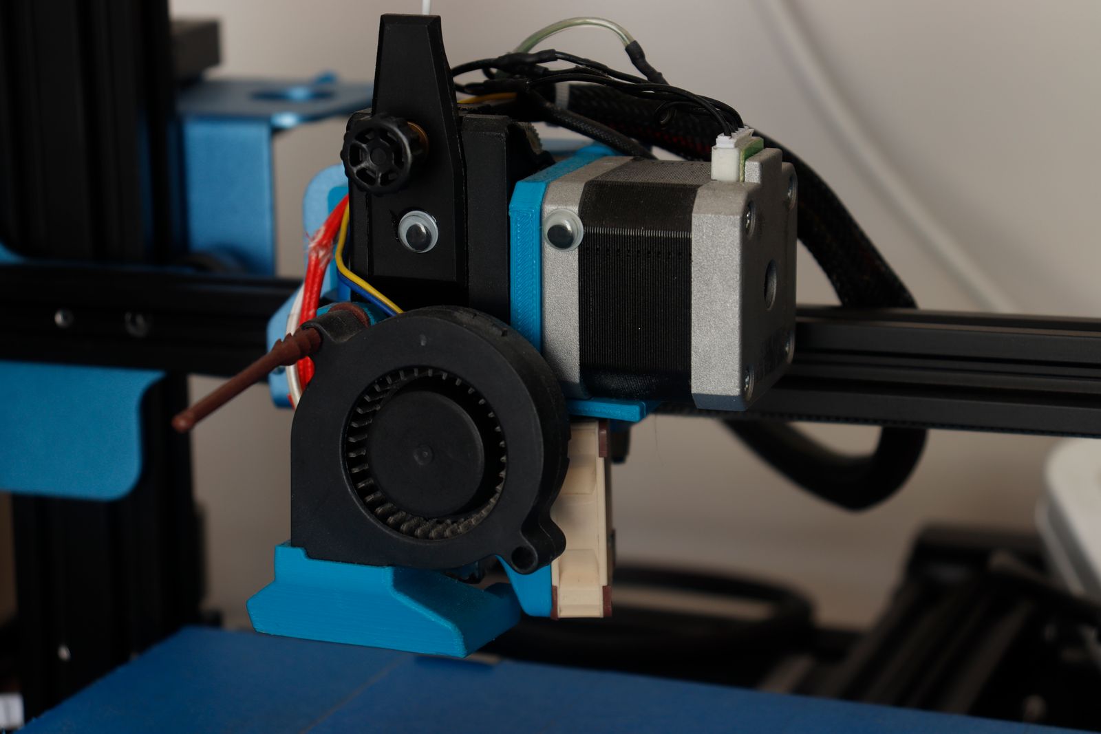 Detailed view of 3D printer mechanism