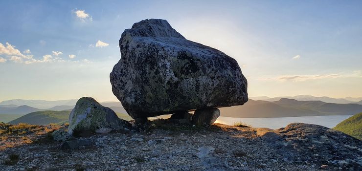 Gray Rock Formation on Near the Body of Water