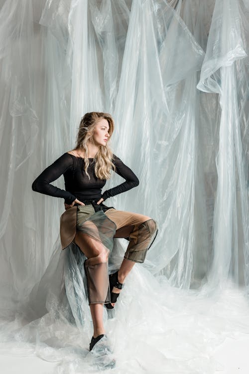 Woman Posing in Studio Photoshoot