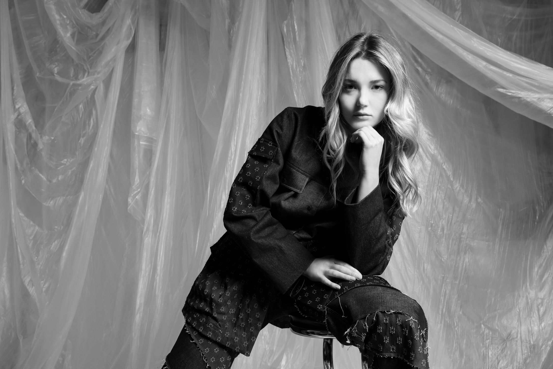A Woman in Black Coat Sitting on Chair · Free Stock Photo