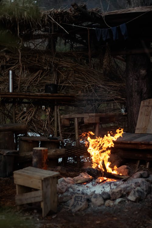 Бесплатное стоковое фото с вертикальный выстрел, горение, дрова