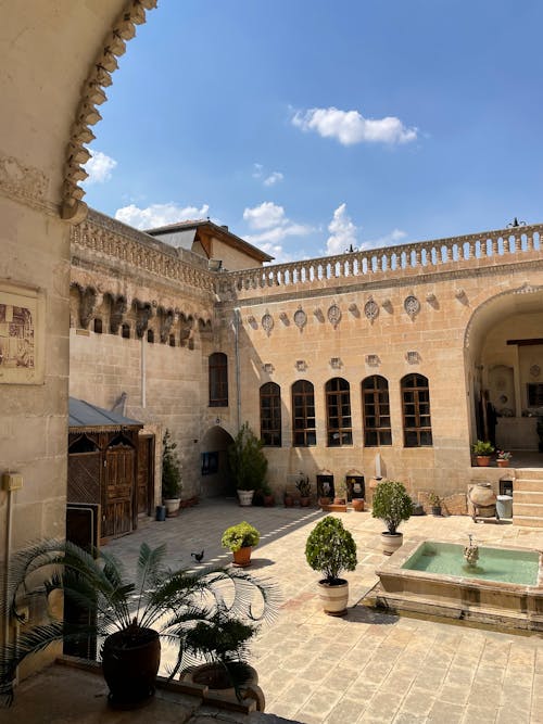 Garden in a Castle with Fountain