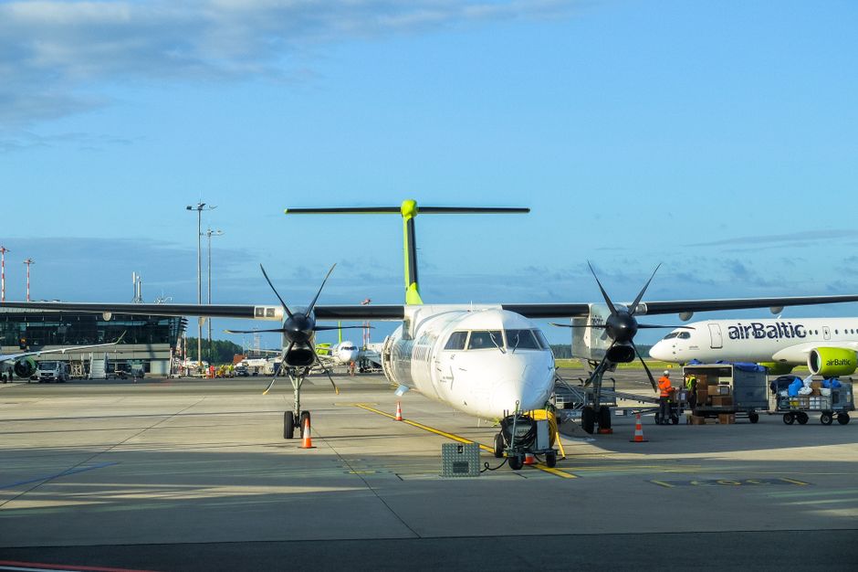 Play Airlines aircraft on the tarmac at an airport in Iceland