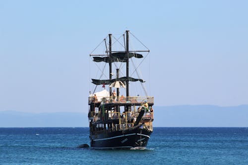 Black Ship on Sea