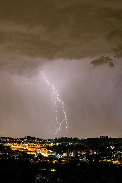 Lightning Over a City