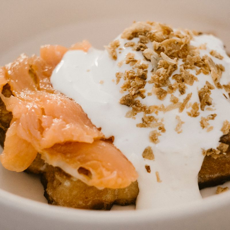 Air Fryer Crispy Smoked Salmon and Leek Lasagna