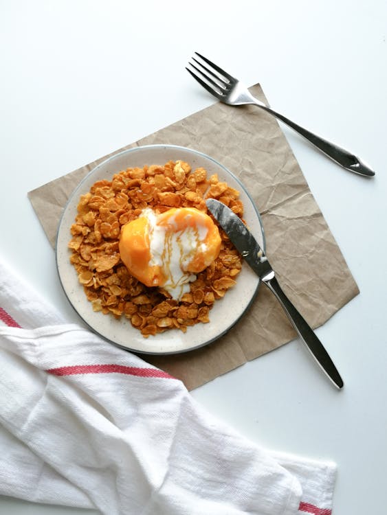 Free Top View of Food on Plate Stock Photo