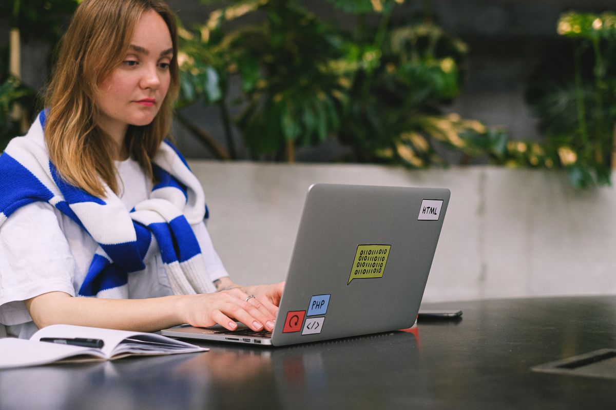 Freelancer working on a laptop