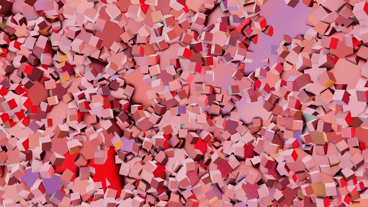 Sea of Pink and Red Blocks