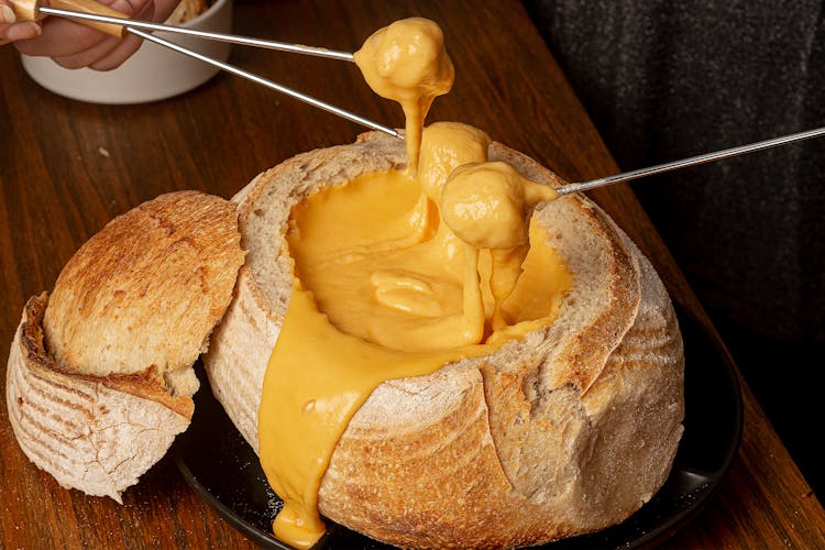 A Bread With Cheese Fondue