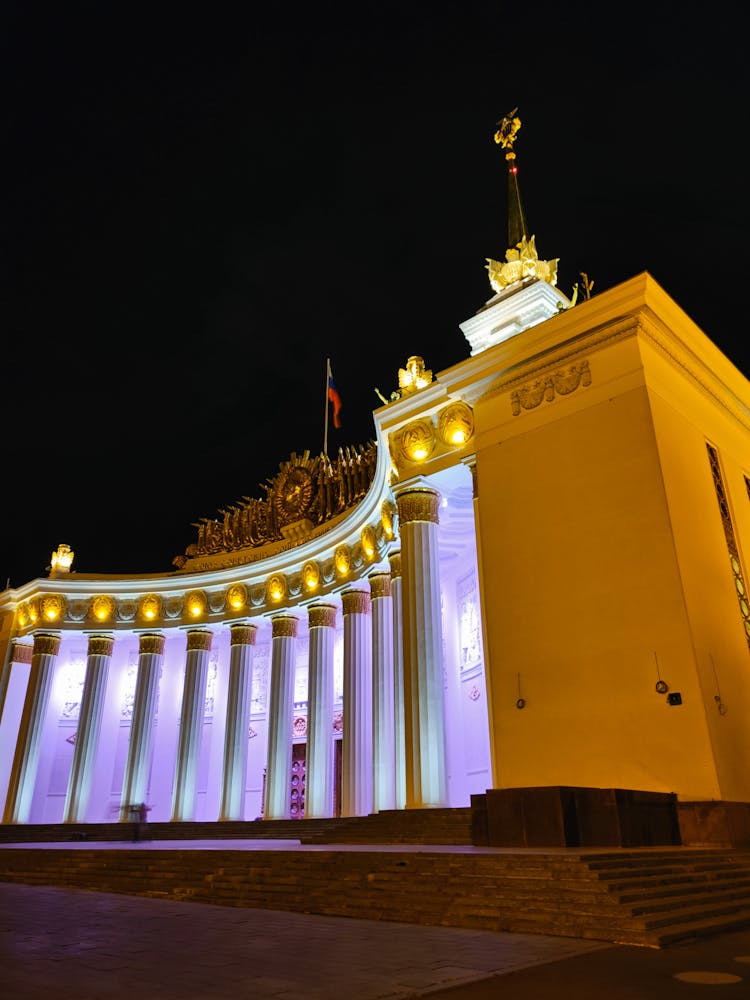 Odesa City Council Illuminated At Night