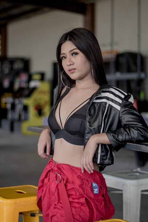 Model in Bra Jacket and Pants