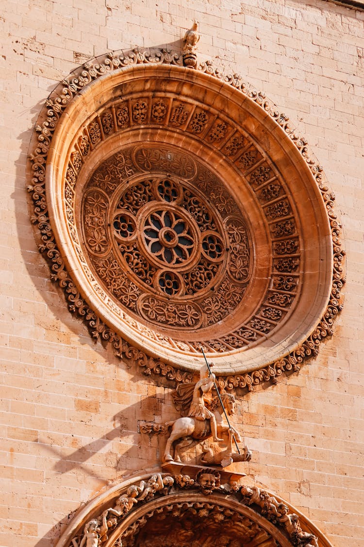 Rose Window Of Basilica Of Saint Francis In Palma De Mallorca