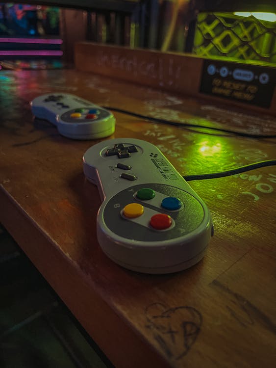Close-Up Shot of Gray Game Controller