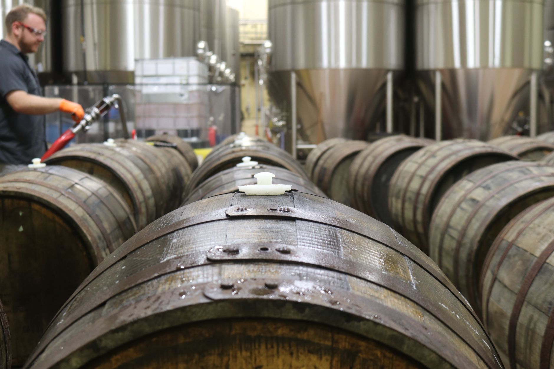 Copper brewing tanks at Bature Brewery Lekki