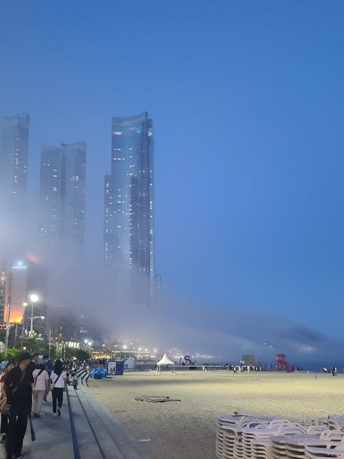 Free stock photo of beach, busan, foggy