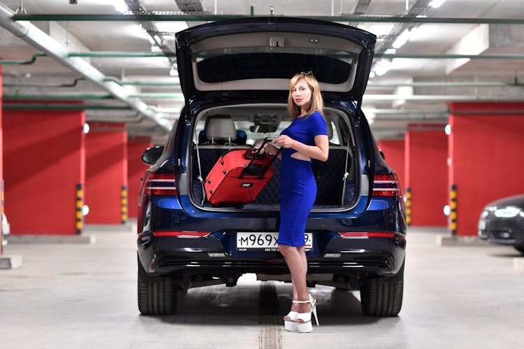 Woman Getting Her Luggage