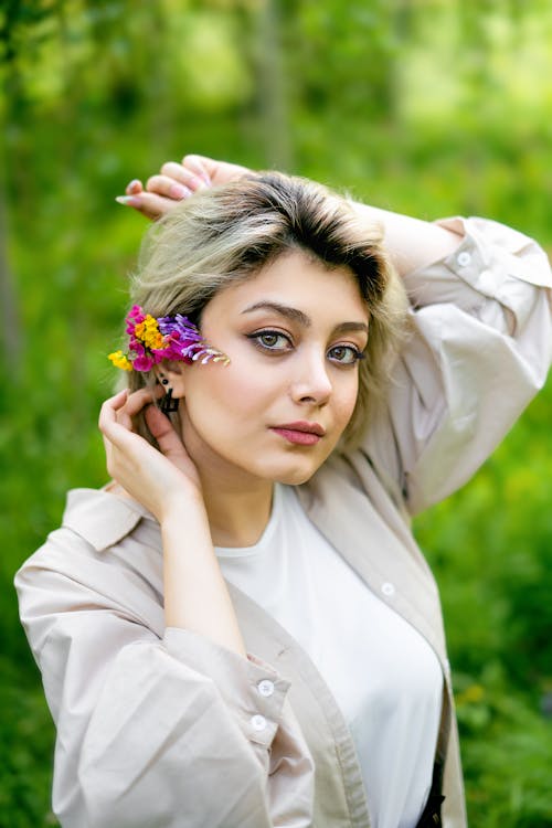 Young Blond Woman with Flowers in her Hair
