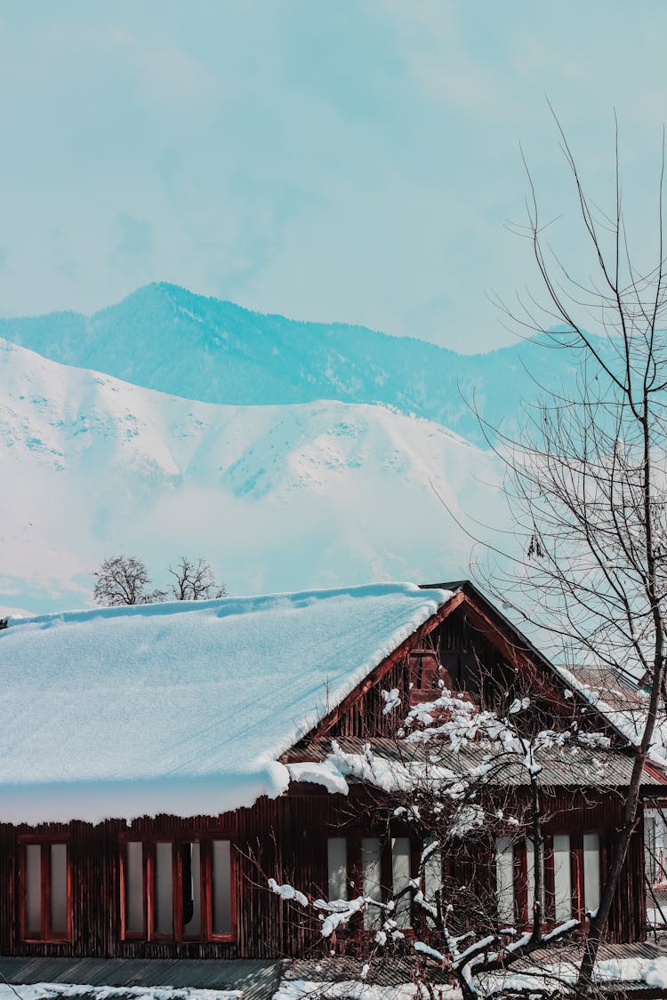 Snow Covered Roof Of A Building