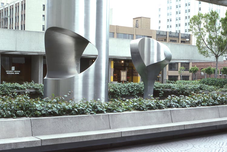 Metal Structures Outside A Building