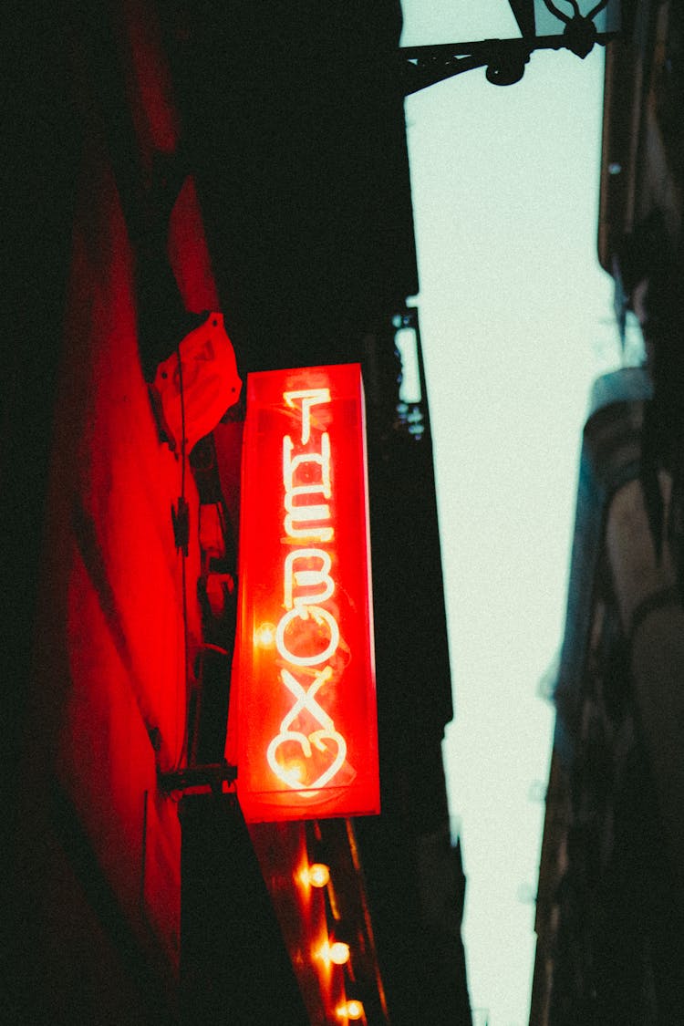 Red Glowing Neon Sign