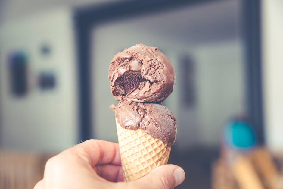 Chocolate Ice Cream in Sweet Cone