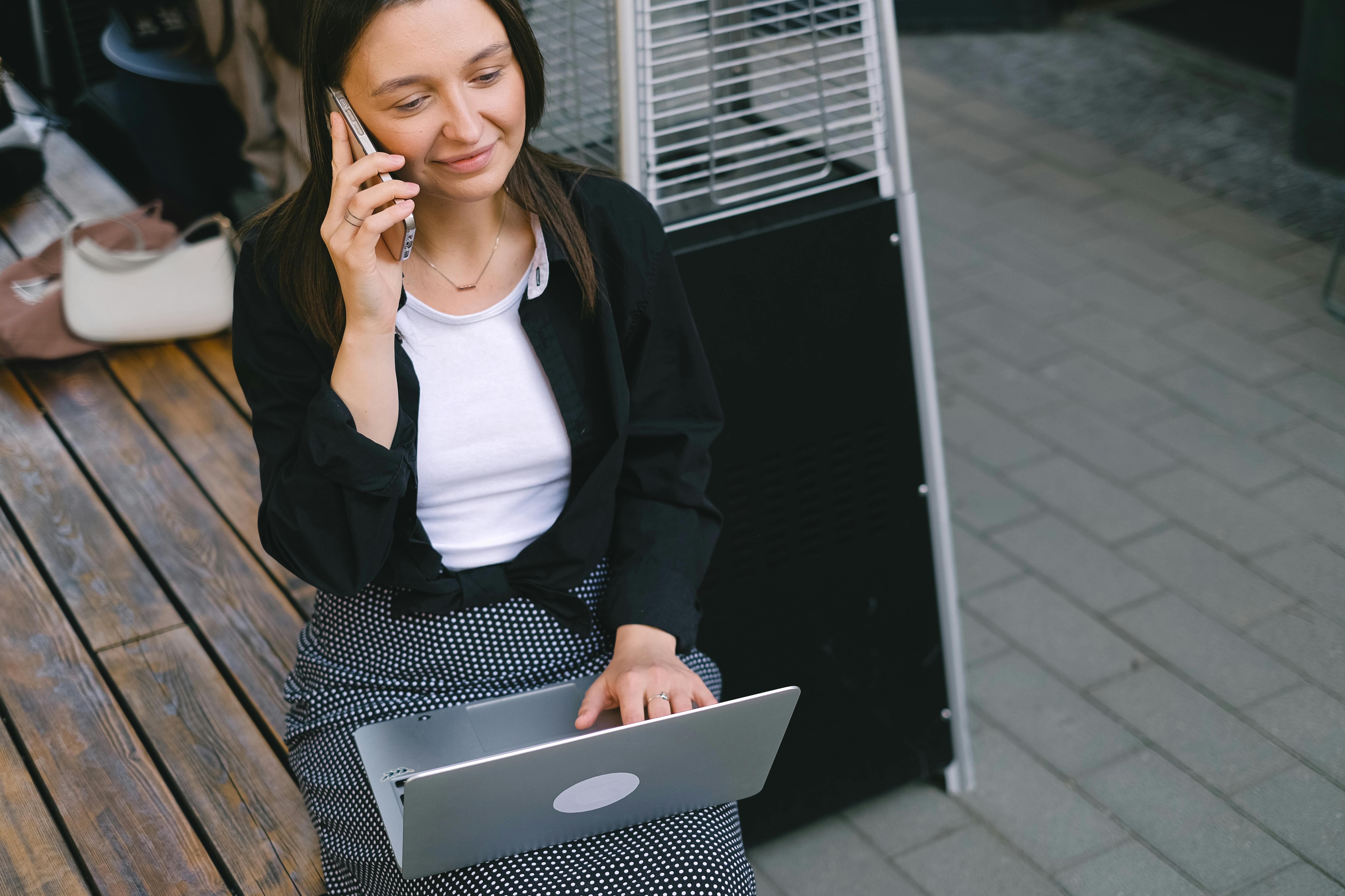 a woman having a phone call