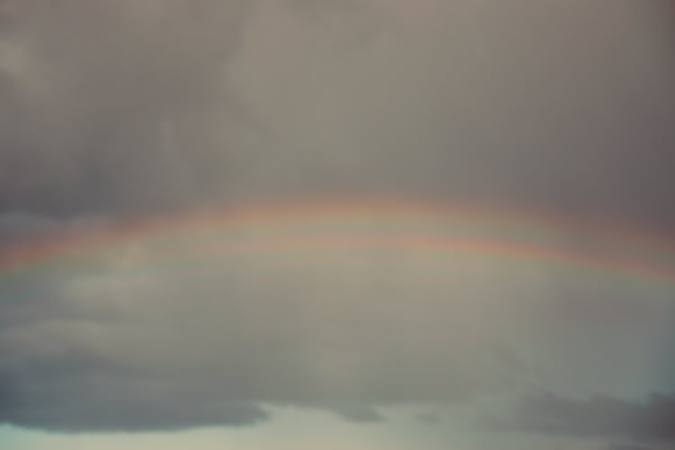 Rainbow On Gray Sky