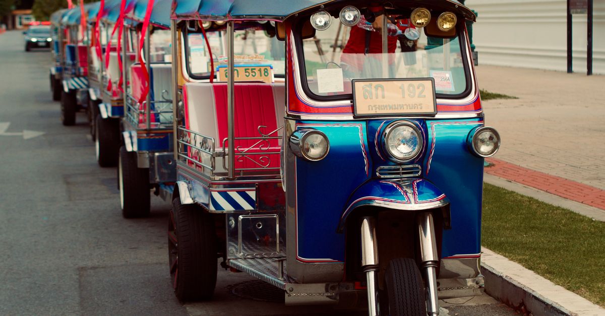 Auto Rickshaw Ride Auto Rickshaws Parked near Sidewalk · Free Stock Photo