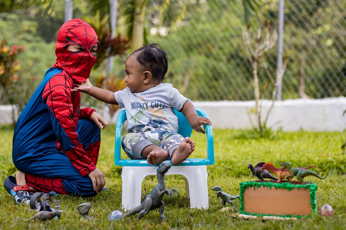 Children playing in the yard