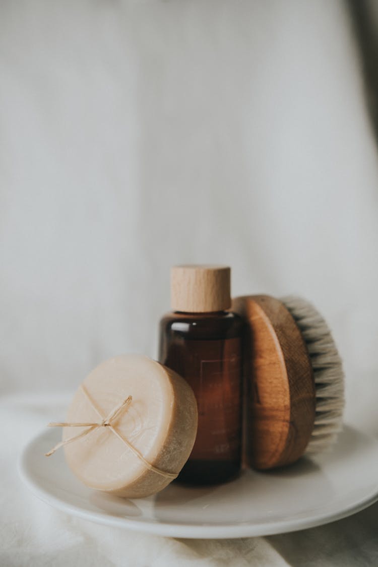 A Soap, A Bottle And A Brush