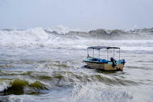 Boat in Sea in Storm