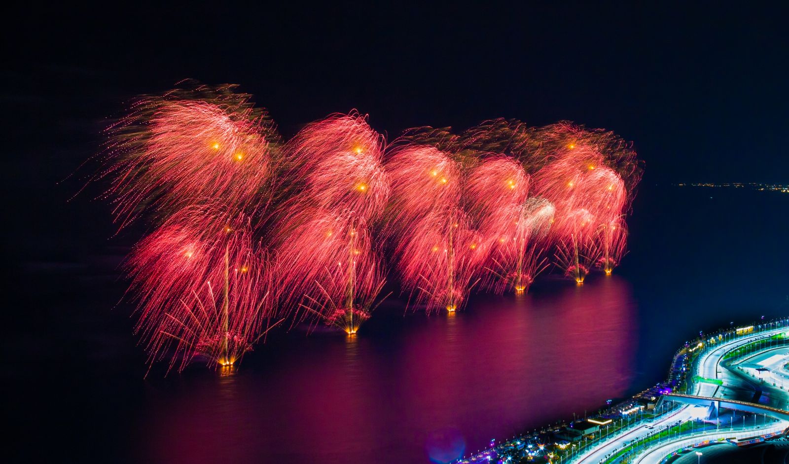 Fireworks on the water paint by numbers