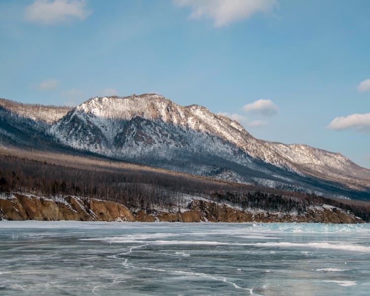 Frozen Lake And Mountain