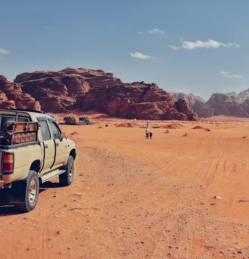 Pick Up Truck on Desert Under Blue Sky