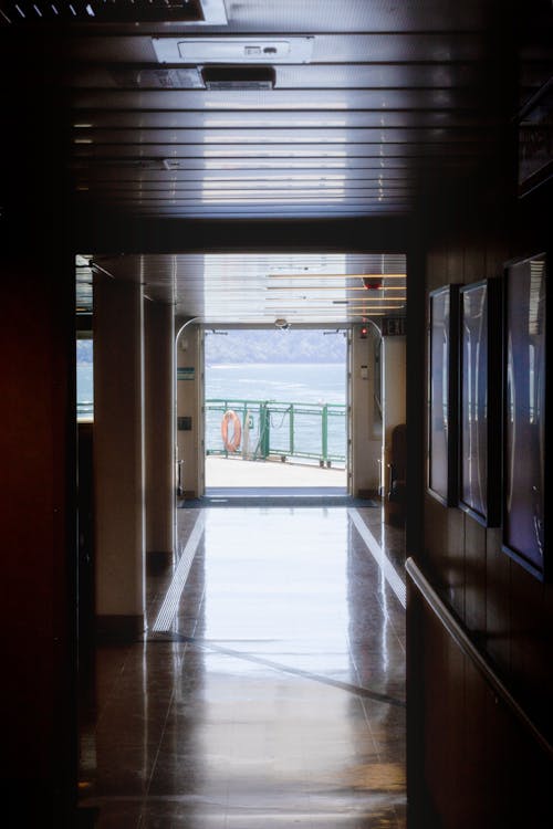 View of River from Inside Corridor of Cruise Ship