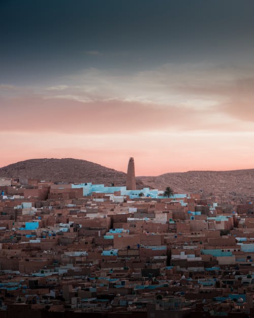 Town on a Desert During Sunset 