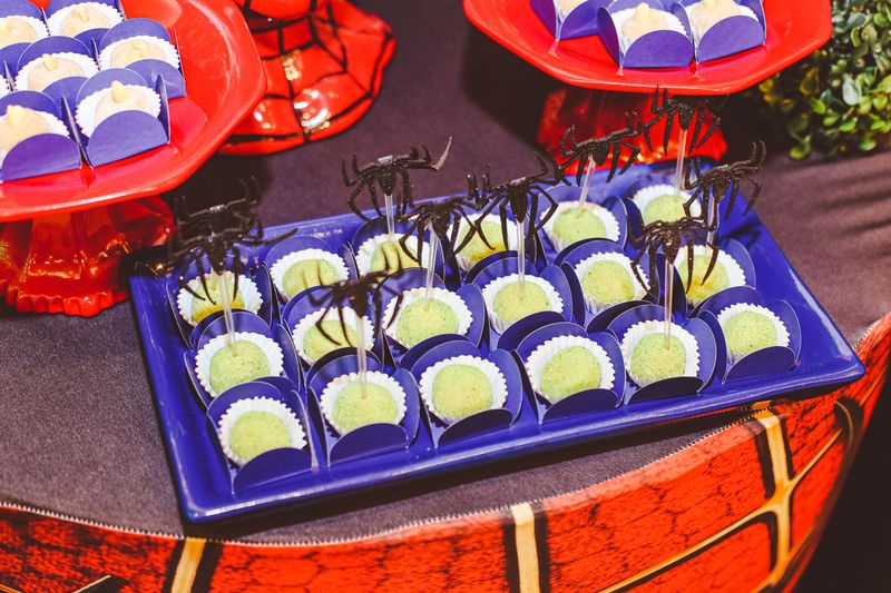 Halloween sweets and treats on a party table