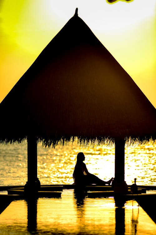 Silhouette of Black Hut