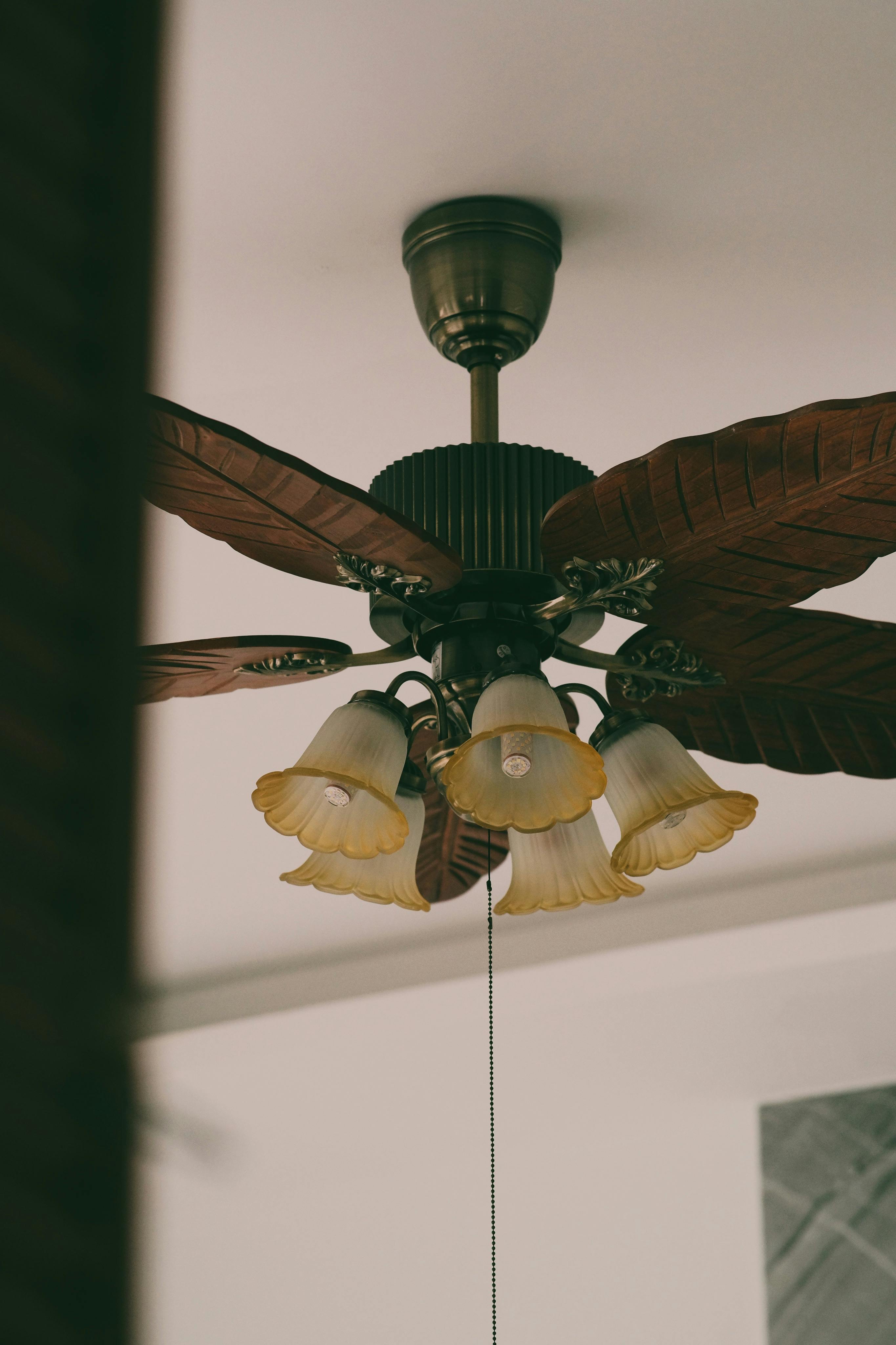 retro traditional lamp on ceiling in home