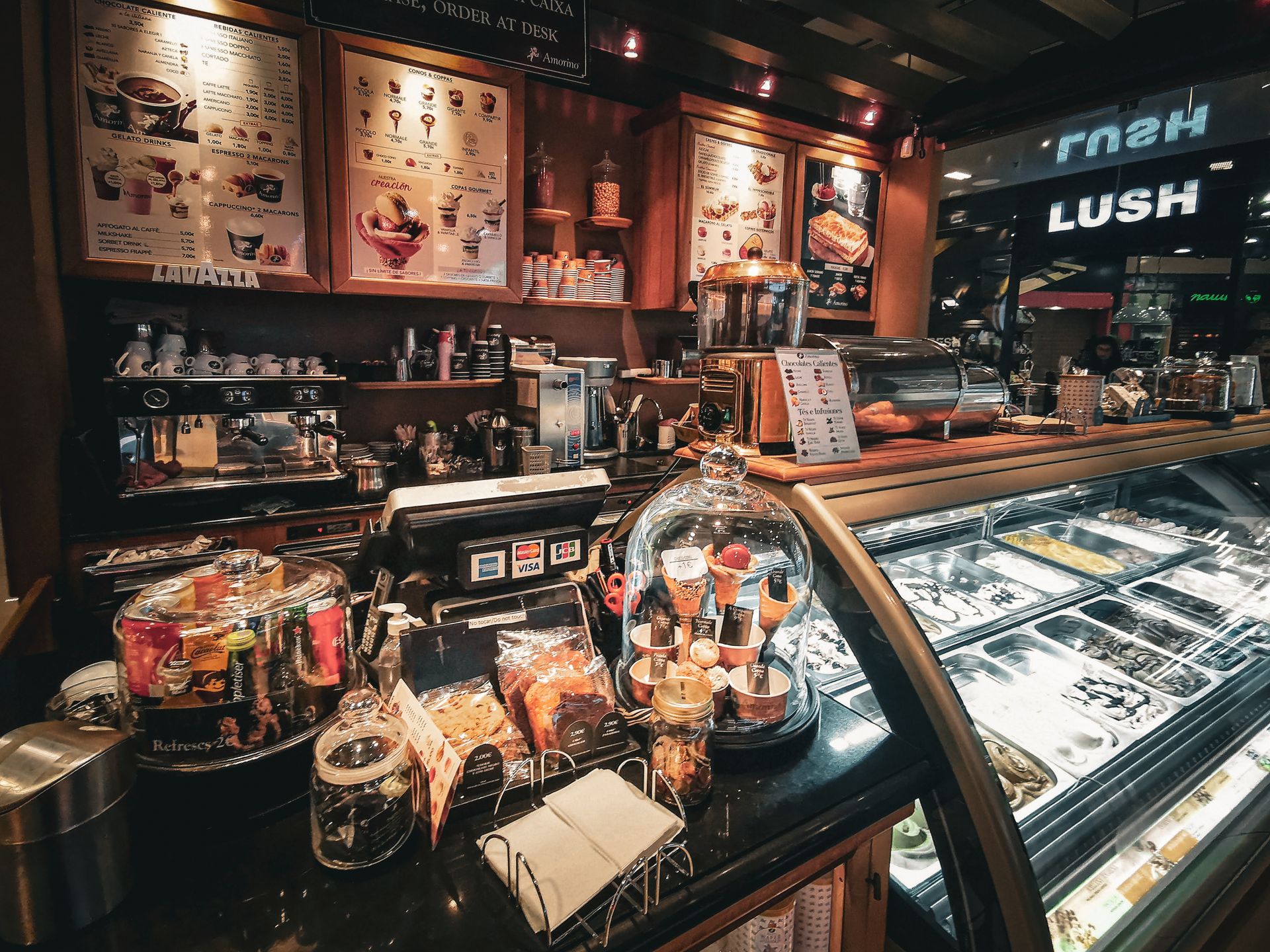 Display on a Counter in a Cafe