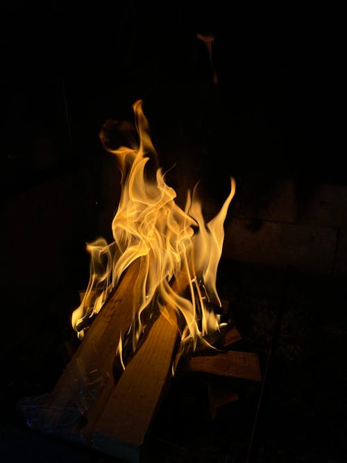 垂直拍摄, 柴火, 火 的 免费素材图片