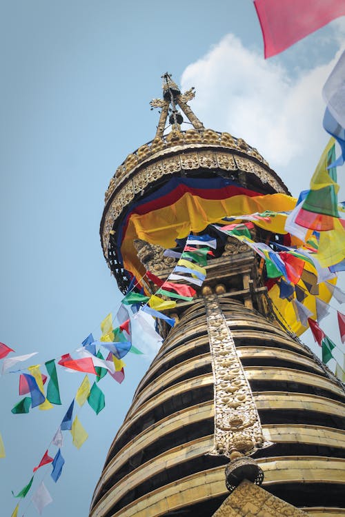 Free stock photo of flags, monkey temple, nepal