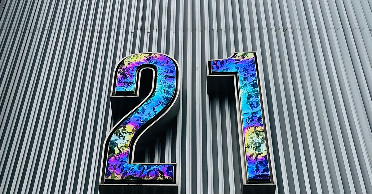 Building Numbers Angled Colorful Numbers on Modern Building · Free Stock Photo