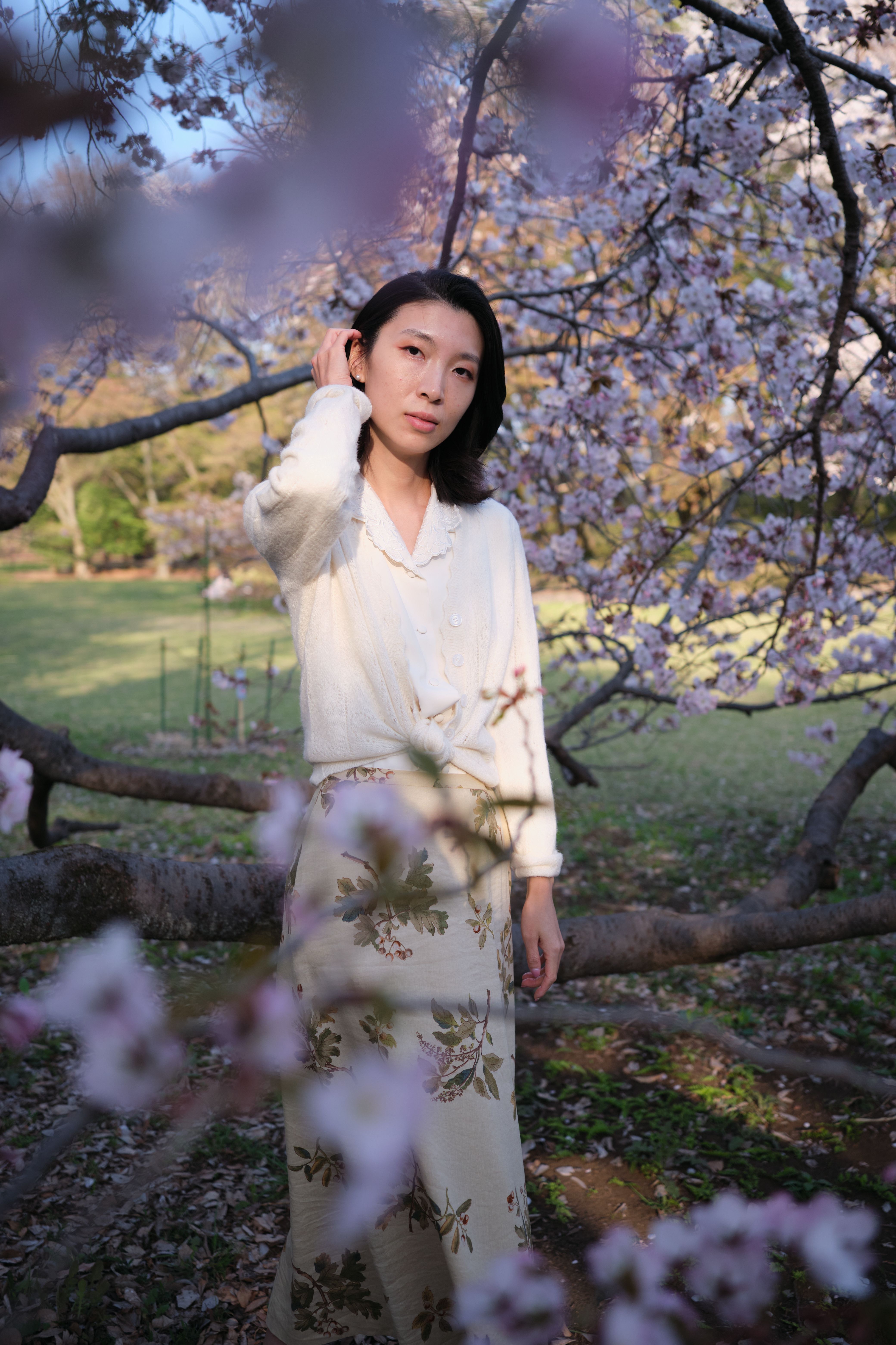 Girl Standing under the Cherry Blossom Tree · Free Stock Photo