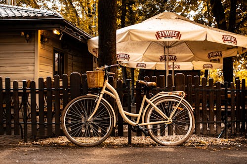 A White Bicycle with a Basket