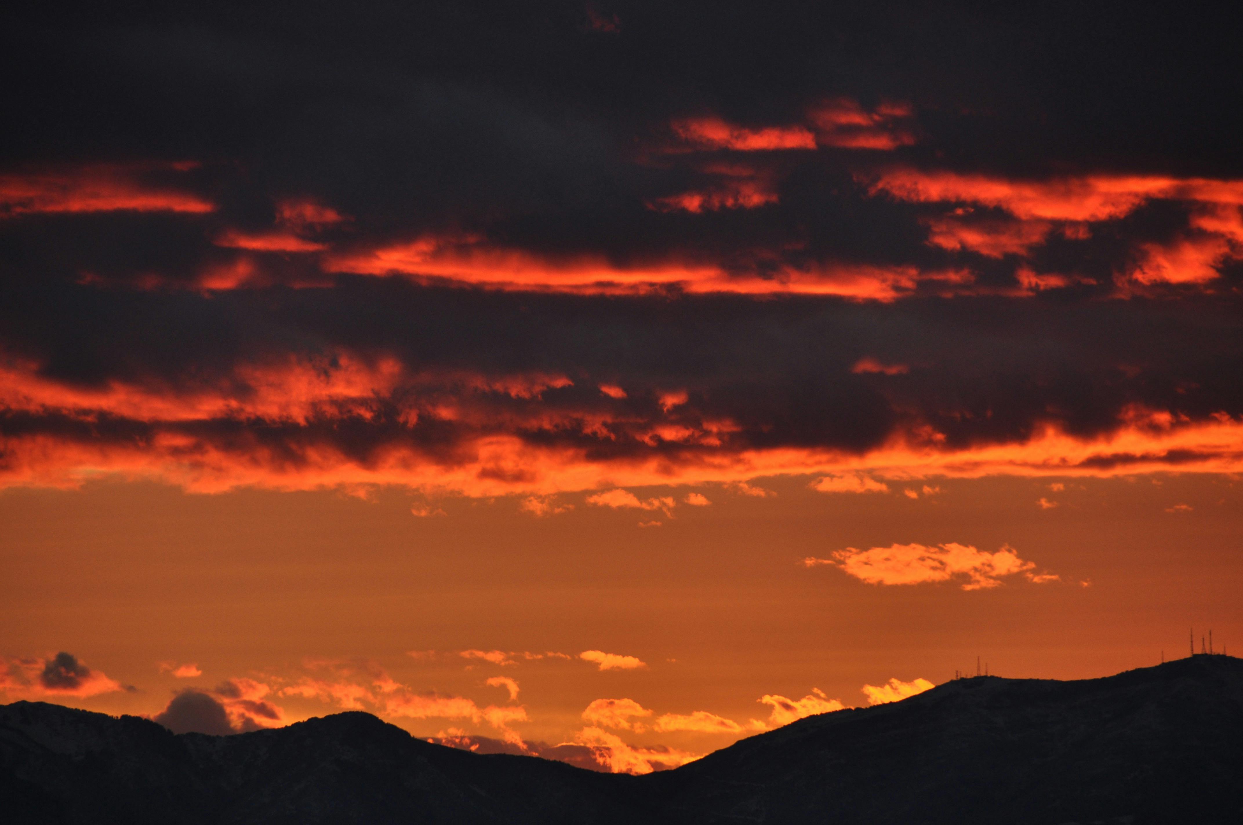 Free stock photo of clouds, mountains, red clouds