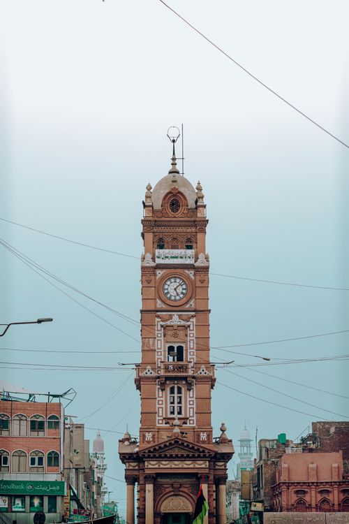 Free Low-angle shot of the historic Faisalabad Clock Tower in Punjab, Pakistan. Stock Photo