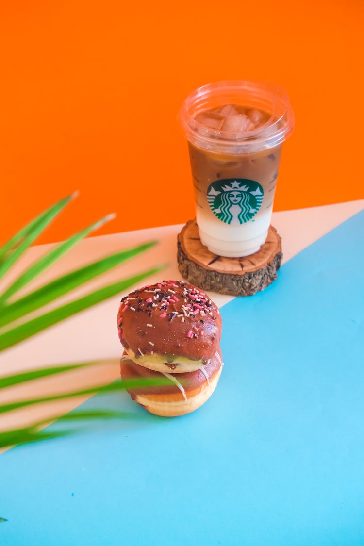 Iced Coffee And Doughnuts