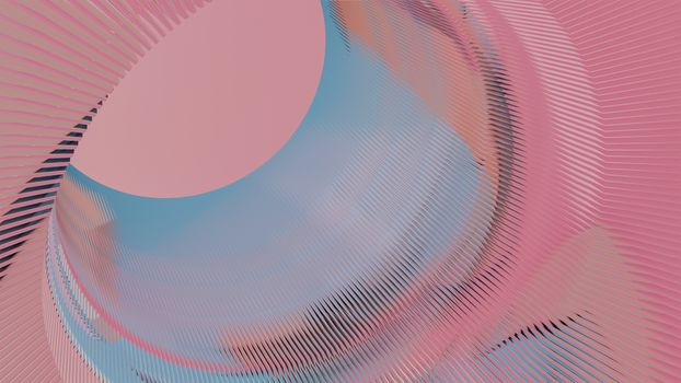 Creative abstract design featuring pink and blue geometric patterns with a tunnel-like effect.